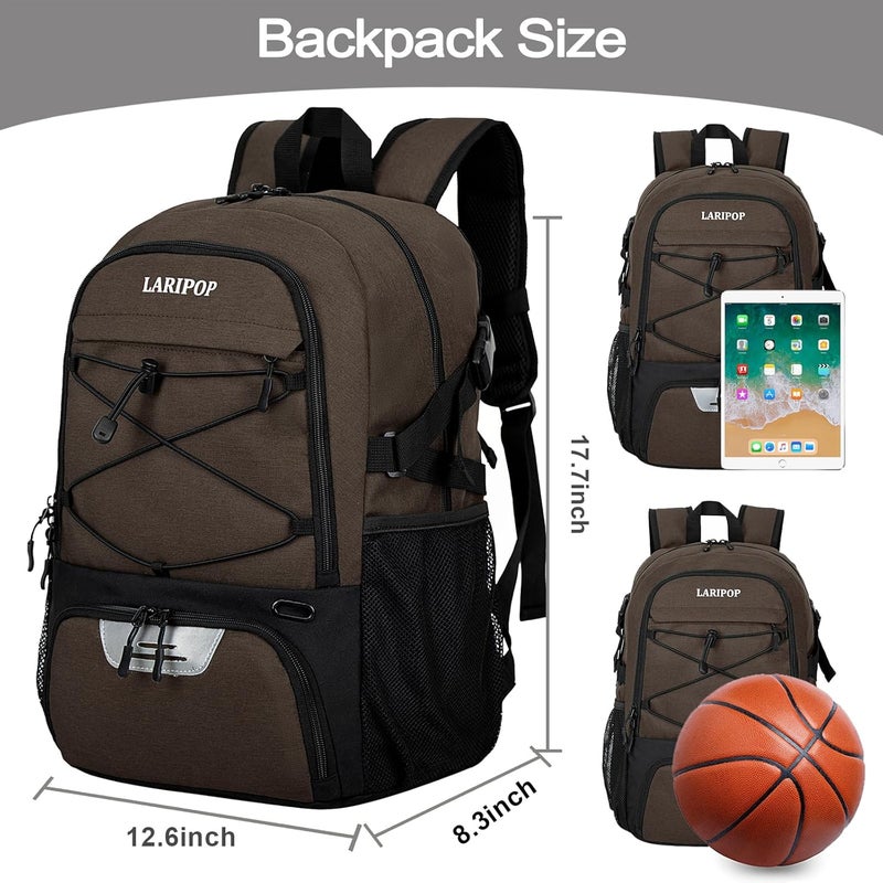 LARIPOP Basketball Bag,Basketball Backpack with Shoe Compartment and Ball Holder,Sport Bags for Soccer,Volleyball,Gym,Travel - Image 2